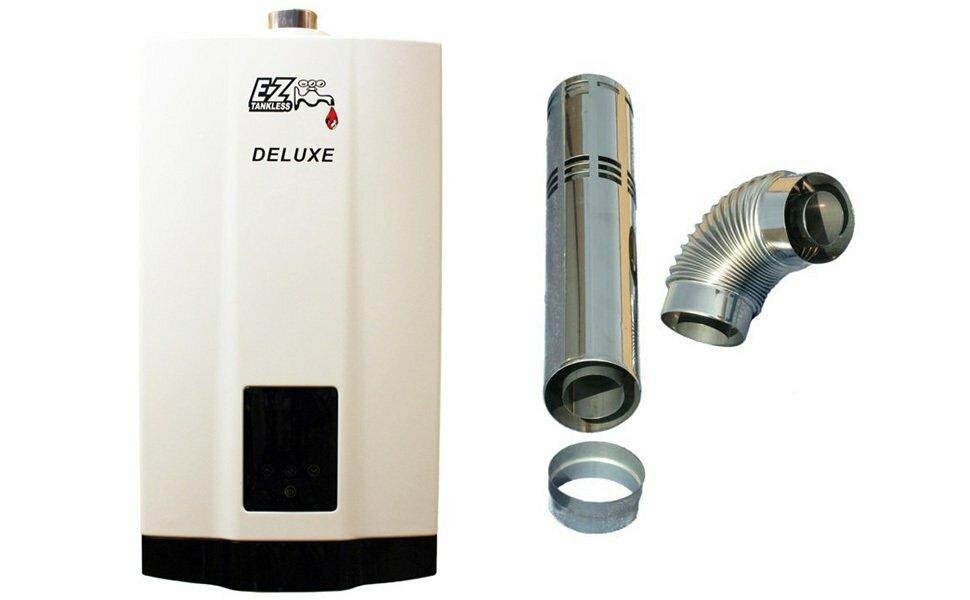 EZ Tankless EZDELUXELP 4.4 GPM 87500 BTU Liquid Propane Indoor Tankless Water Heater with Vent Kit Manufacturer RFB