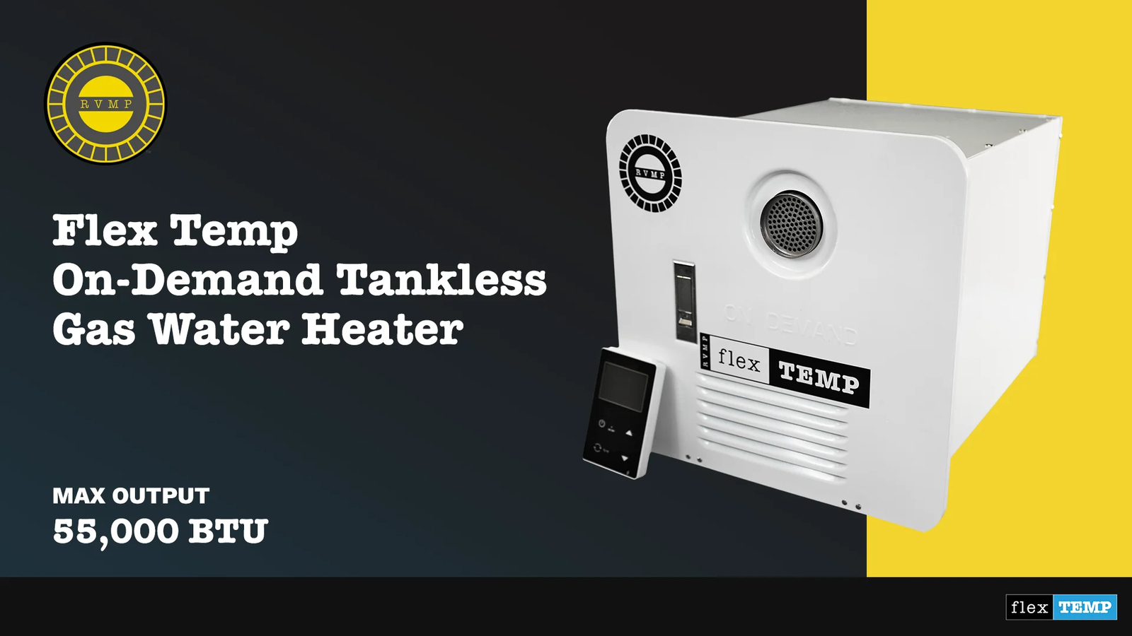 RVMP Flex Temp On Demand Tankless Water Heater Liquid Propane 2.1 GPM 55000 BTU with Remote Control New