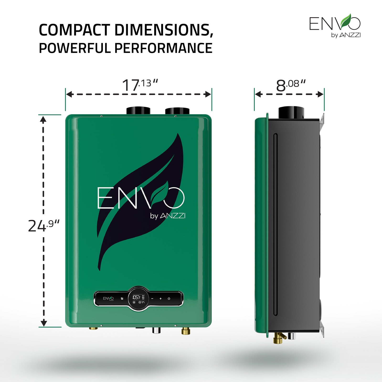 Anzzi Envo Tankless Water Heater Indoor Natural Gas 7.8 GPM 180,000 BTU 120V New